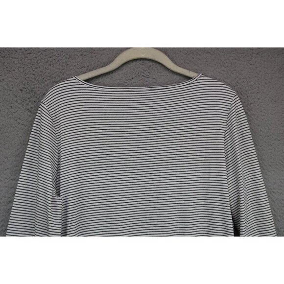 J.Jill Wearable Long Sleeve Striped Slinky Long Tunic Top-Size Medium-Side Slits - Picture 11 of 11